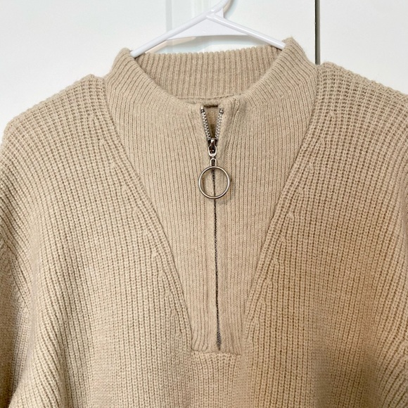 Rib Knit Quarter Zip Pullover - Picture 4 of 6